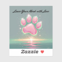 Sparkly Pet Paw Sticker Schattige Dog & Cat Lover 