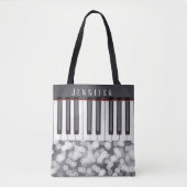 Sparkly Piano Music-Canvas tassen voor pianospeler (Voorkant)