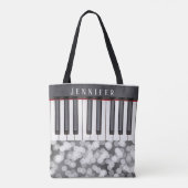 Sparkly Piano Music-Canvas tassen voor pianospeler (Achterkant)