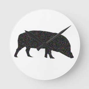 Sparkly Pig Wall-klok Ronde Klok