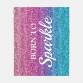 Sparkly Pink and Blue Glitter Born to Sparkle Fleece Deken (Voorkant)