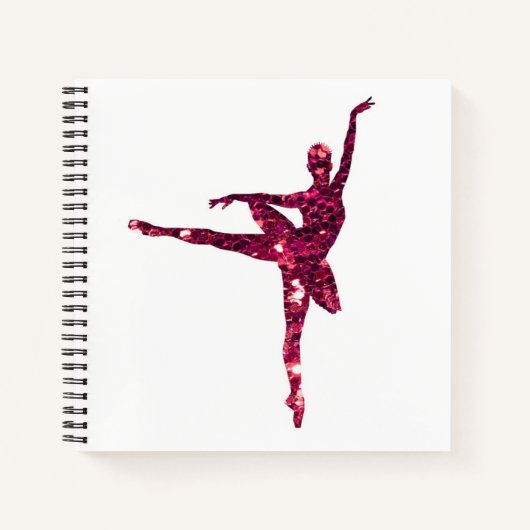 Sparkly Pink Ballerina dubbelzijdig Notitieboek (Voorkant)