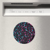 Sparkly pink blue mosaic glitter sparkles magneet (Insitu (Vaatwasser))