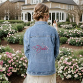 Sparkly Pink Bride Denim Jacket