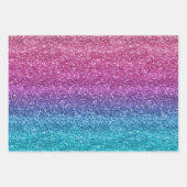 Sparkly Pink en Blue Gradient Glitter Inpakpapier Vel (Voorkant 2)