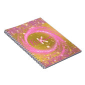 Sparkly Pink en Gold Glitter Folie Fancy Aangepast Notitieboek (Rechterzijde)