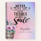 Sparkly Pink Girls Personal Journal geeft nooit op Notitieboek (Voorkant)