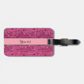 Sparkly Pink Glitter Bagagelabel (Achterkant horizontaal)