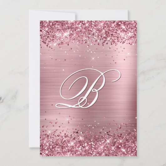 Sparkly Pink Glitter en Folie 50e verjaardag Kaart (Achterkant)