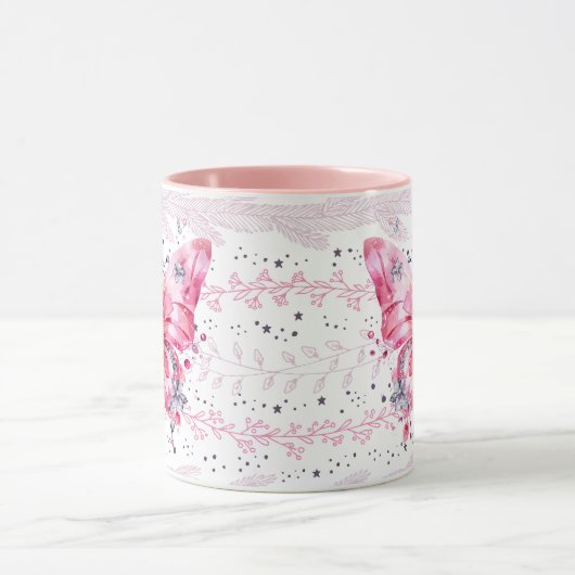 Sparkly Pink Glitter Fairy Butterfly Mok (Midden)