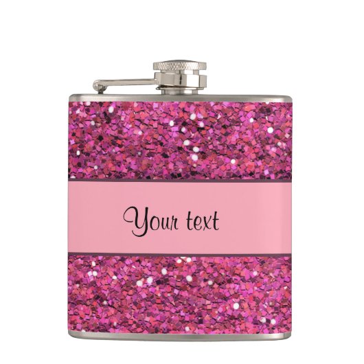 Sparkly Pink Glitter Heupfles (Voorkant)