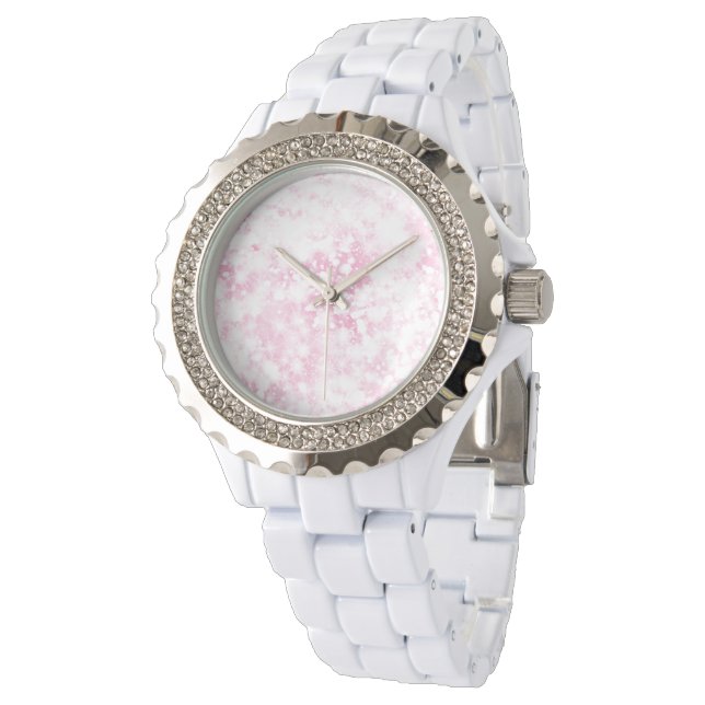 Sparkly Pink Glitter Horloge (Gekanteld)