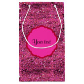 Sparkly Pink Glitter Klein Cadeauzakje (Achterkant)