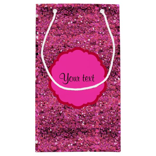 Sparkly Pink Glitter Klein Cadeauzakje (Achterkant)