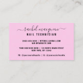Sparkly Pink Glitter Typografie Nail Artist Visitekaartje (Achterkant)