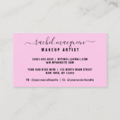 Sparkly Pink Glitter Typography Makeup Artist Visitekaartje (Achterkant)