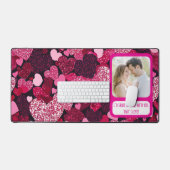 Sparkly Pink Hearts Deel mijn frietjes Bureaumat (Keyboard & Muis)