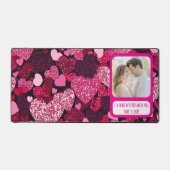 Sparkly Pink Hearts Deel mijn frietjes Bureaumat (Voorkant)