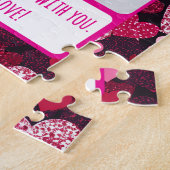 Sparkly Pink Hearts Deel mijn frietjes Legpuzzel (Zijkant)