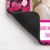 Sparkly Pink Hearts Deel mijn frietjes Muismat (Hoek)