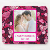 Sparkly Pink Hearts Deel mijn frietjes Muismat (Voorkant)