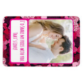 Sparkly Pink Hearts Share My Fries Flexible Magneet (Horizontaal)