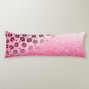 Sparkly Pink Leopard Print Decor voor tien meisjes Lichaamskussen