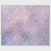 Sparkly Pink Lila Laurel Floral Silver Diamonds Cadeaupapier (Vlak)