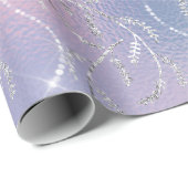 Sparkly Pink Lila Laurel Floral Silver Diamonds Cadeaupapier (Rol Hoek)