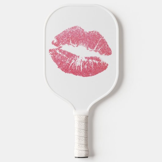 Sparkly Pink Lips Pickleball Paddle (Voorkant)