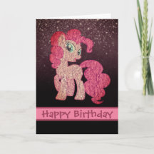 Sparkly Pink Little Pony Happy Birthday