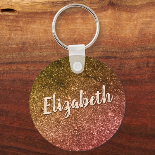 Sparkly Pink Nebula Persoonlijke Sleutelhanger (Achterkant)