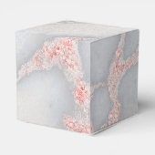 Sparkly Pink Rose Gold Bohemian Marmer Bedankdoosjes (Achterkant)