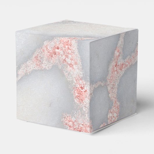 Sparkly Pink Rose Gold Bohemian Marmer Bedankdoosjes (Achterkant)