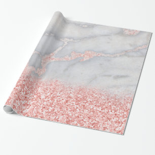 Sparkly Pink Rose Gold Bohemian Marmer Cadeaupapier
