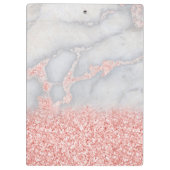 Sparkly Pink Rose Gold Bohemian Marmer Klembord (Achterkant)