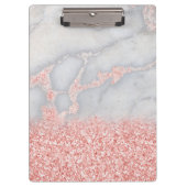 Sparkly Pink Rose Gold Bohemian Marmer Klembord (Voorkant)