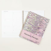Sparkly Pink Tiger Zebra Glitter Art Planner (Display)