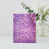 Sparkly Pinky Paarse Aura Crystals Briefkaart (Staand voorkant)