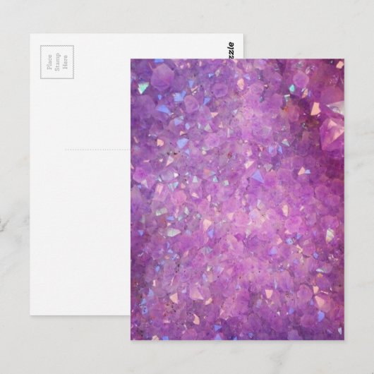 Sparkly Pinky Paarse Aura Crystals Briefkaart (Voorkant / Achterkant)