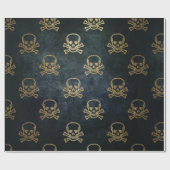 Sparkly Pirate Jolly Roger op Donkere achtergrond Cadeaupapier (Vlak)