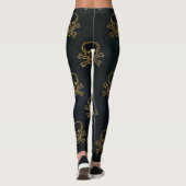 Sparkly Pirate Jolly Roger op Donkere achtergrond Leggings (Achterkant)