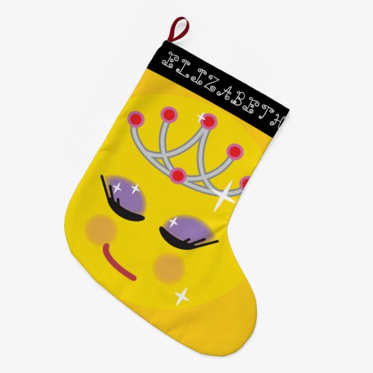 Sparkly Princess Emoticon Grote Kerstsok (Voorkant (Hangend))