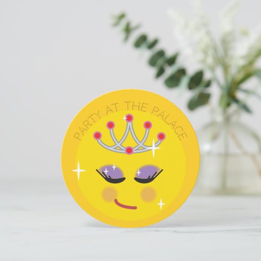 Sparkly Princess Emoticon Kaart (Staand voorkant)