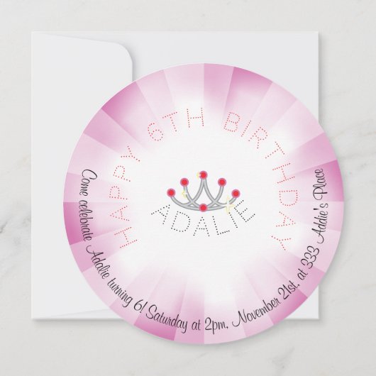 Sparkly Princess Emoticon Kaart (Achterkant)