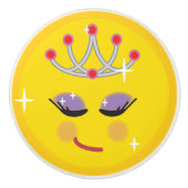 Sparkly Princess Emoticon Keramische Knop (Voorkant)