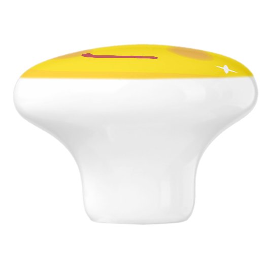 Sparkly Princess Emoticon Keramische Knop (Zijkant)