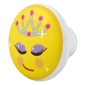 Sparkly Princess Emoticon Keramische Knop (Rechts)