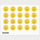 Sparkly Princess Emoticon Ronde Sticker (Vel)