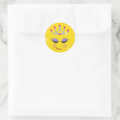 Sparkly Princess Emoticon Ronde Sticker (Tas)